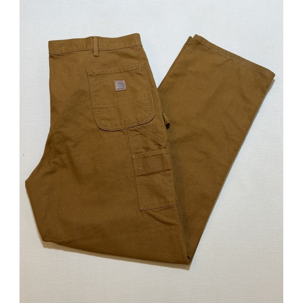 Carhartt Men's BN0011-M Khaki Loose Fit Size 44x36 Washed Duck Utility NWT
